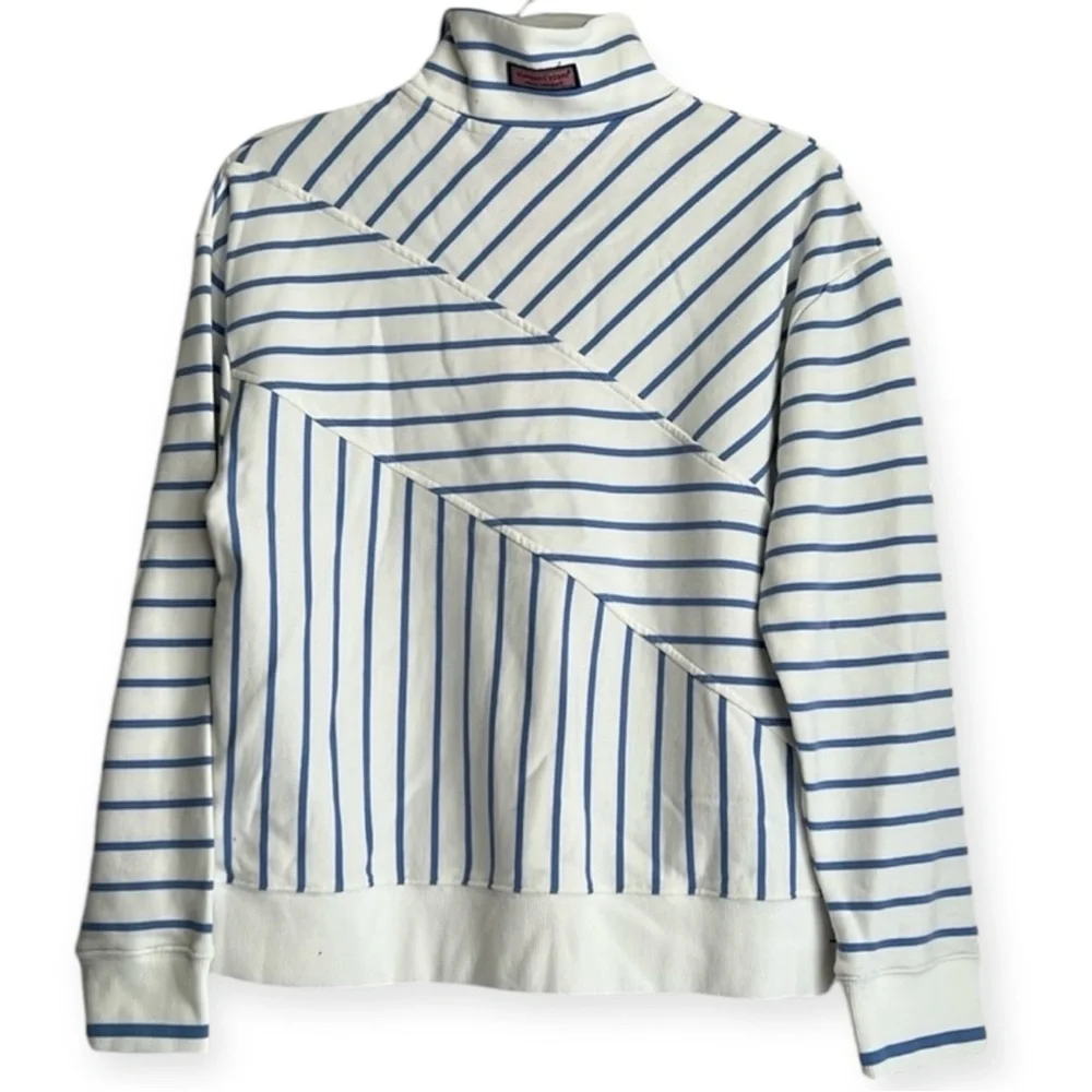 Vineyard Vines Pullover Longsleeve Cotton XS Blue Stripe Whale Sweatshir… - Picture 2 of 7